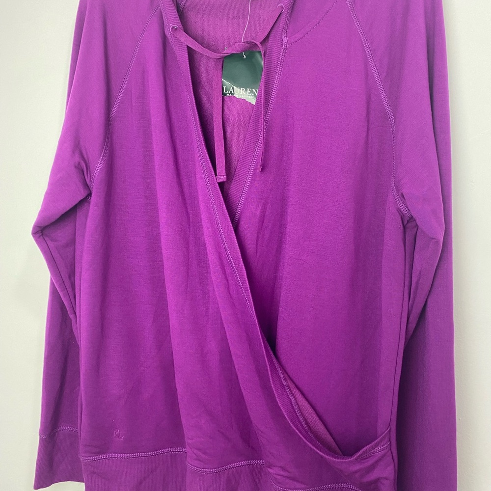 RALPH LAUREN hoodie blouse NWOUT tag size L purple - Picture 13 of 15